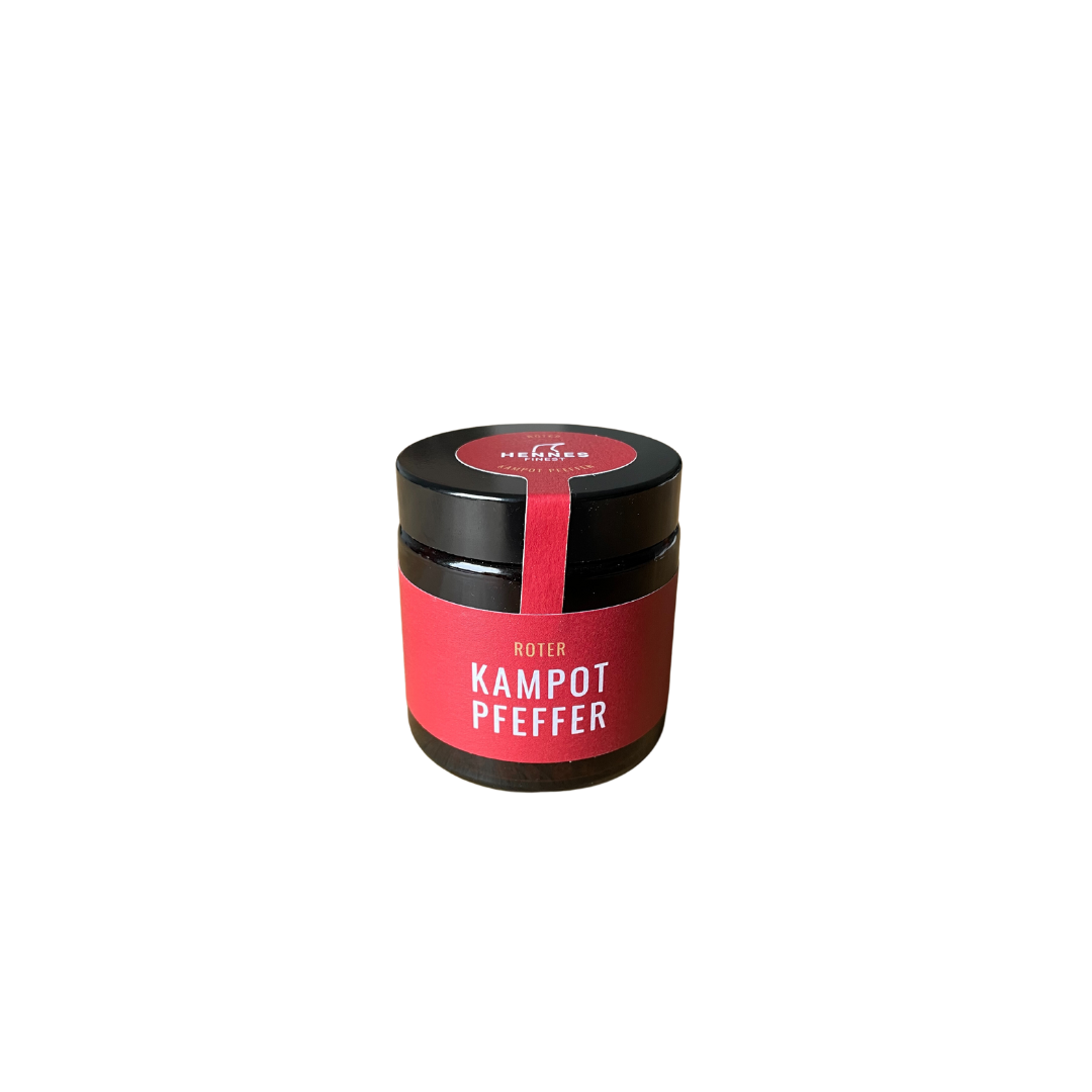 Roter Kampot Pfeffer im Glas, Hennes Finest