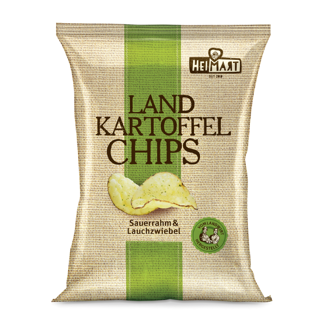 Landkartoffelchips mit Sauerrahm & Lauch 150 g